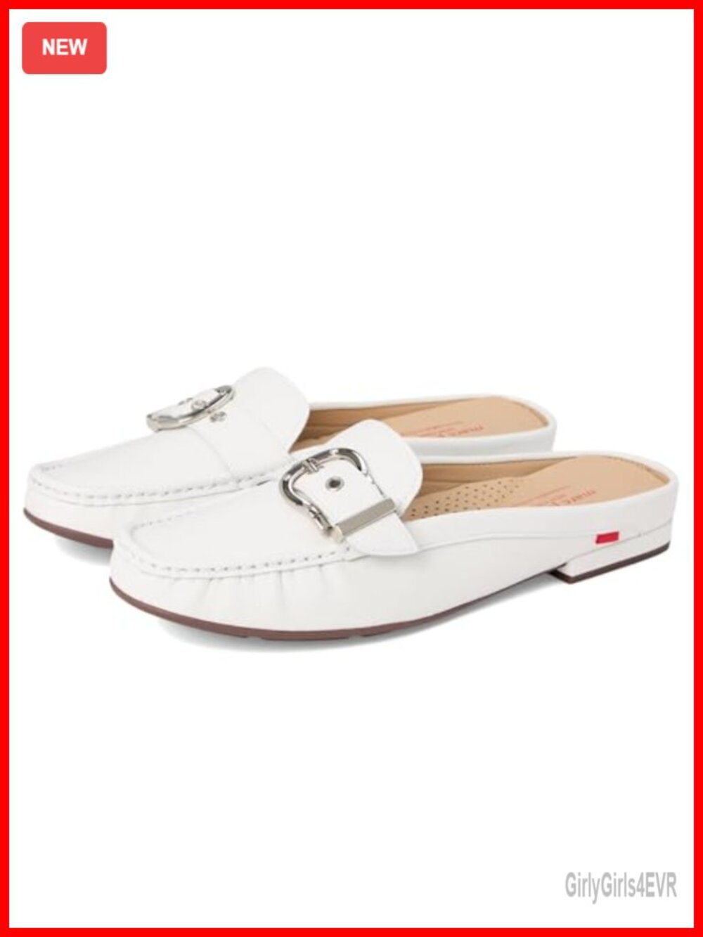 Slip-On Mule Block Heel Leather Moc Toe Buckle | Mules & Clogs